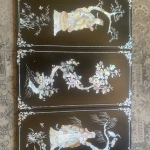 3 Piece wall art with abalone inlays